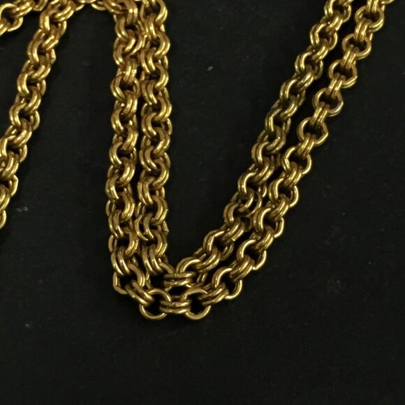 Christian Dior CD Logo Rhinestone Gold Tone Pendant Necklace lux70-100225 - Picture 5 of 8